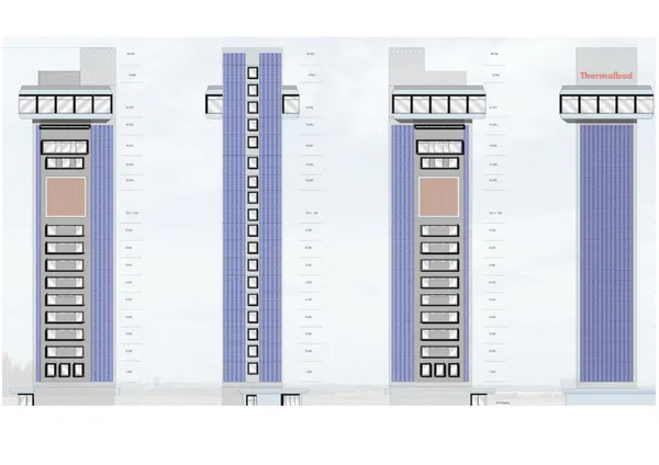 Fassade Solarfassade Hochhaus, Bad Zurzach